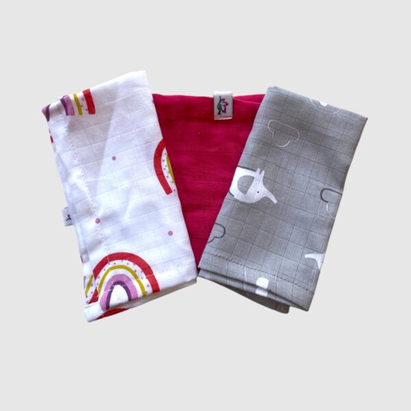 Cotton Candy Combo Muslin Wipes (Pack of 3)